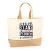 Sac Jute Fête des Mères Fêtes des Pères Mamie Papi Famille Idée Cadeau anniversaire Noël Travail Boulot Métier Départ Retraite Collègue Femme Homme