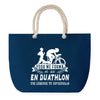 Sac de plage Bleu anse corde Duathlon Légende Humour Geek