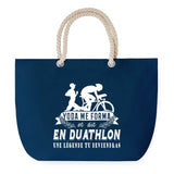 Sac de plage Bleu anse corde Duathlon Légende Humour Geek