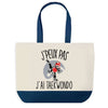 Sac de shopping bleu J'peux pas Taekwondo