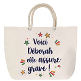 Sac Fête des Mères Mamie Famille Idée Cadeau anniversaire Noël Travail Boulot Métier Départ Retraite Collègue Femme cabas shopping plage