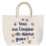 Sac Fête des Mères Mamie Famille Idée Cadeau anniversaire Noël Travail Boulot Métier Départ Retraite Collègue Femme cabas shopping plage