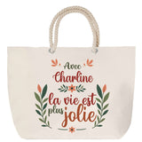 Sac Fête des Mères Mamie Famille Idée Cadeau anniversaire Noël Travail Boulot Métier Départ Retraite Collègue Femme cabas shopping plage