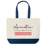 Sac de shopping bleu Animatrice en Vacances