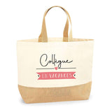 Sac Jute Fête des Mères Fêtes des Pères Mamie Papi Famille Idée Cadeau anniversaire Noël Travail Boulot Métier Départ Retraite Collègue Femme Homme