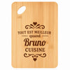 Planche bambou gravée personnalisée homme idée cadeau Fête des Pères apéro 30×20 prénom cuisine plateau fromage anniversaire noel papa papi 
