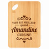 Planche bambou gravée personnalisée femme idée cadeau Fête des Mères apéro 30×20 prénom cuisine plateau fromage anniversaire noel maman mamie