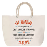 Sac Fête des Mères Mamie Famille Idée Cadeau anniversaire Noël Travail Boulot Métier Départ Retraite Collègue Femme cabas shopping plage