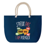 Sac de plage Bleu anse corde J'peux Pas Polyglot