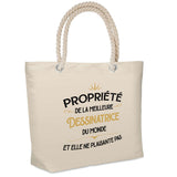 Sac Fête des Mères Mamie Famille Idée Cadeau anniversaire Noël Travail Boulot Métier Départ Retraite Collègue Femme cabas shopping plage