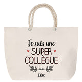Sac Fête des Mères Mamie Famille Idée Cadeau anniversaire Noël Travail Boulot Métier Départ Retraite Collègue Femme cabas shopping plage
