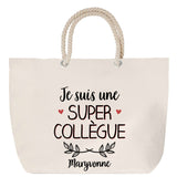 Sac Fête des Mères Mamie Famille Idée Cadeau anniversaire Noël Travail Boulot Métier Départ Retraite Collègue Femme cabas shopping plage