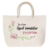 Sac Fête des Mères Mamie Famille Idée Cadeau anniversaire Noël Travail Boulot Métier Départ Retraite Collègue Femme cabas shopping plage