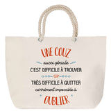 Sac Fête des Mères Mamie Famille Idée Cadeau anniversaire Noël Travail Boulot Métier Départ Retraite Collègue Femme cabas shopping plage