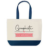 Sac de shopping bleu Graphiste en Vacances