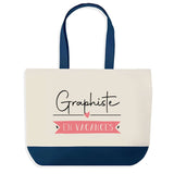 Sac de shopping bleu Graphiste en Vacances