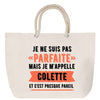 Sac Fête des Mères Mamie Famille Idée Cadeau anniversaire Noël Travail Boulot Métier Départ Retraite Collègue Femme cabas shopping plage
