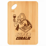 Planche bambou gravée personnalisée femme idée cadeau Fête des Mères apéro 30×20 prénom cuisine plateau fromage anniversaire noel maman mamie
