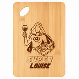 Planche bambou gravée personnalisée femme idée cadeau Fête des Mères apéro 30×20 prénom cuisine plateau fromage anniversaire noel maman mamie