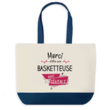 Sac de shopping bleu Merci Basketteuse Géniale