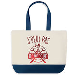 Sac de shopping bleu J'peux pas Barbecue Rouge