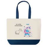 Sac de shopping bleu Mathématicien Les Autres vs Moi