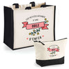 Cabas femme sac plage ou shopping tote bag pochette trousse Idée cadeau original pour anniversaire Noël travail départ retraite collègue famille fete des mères maman mamie