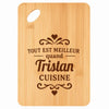 Planche bambou gravée personnalisée homme idée cadeau Fête des Pères apéro 30×20 prénom cuisine plateau fromage anniversaire noel papa papi 