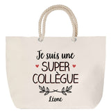 Sac Fête des Mères Mamie Famille Idée Cadeau anniversaire Noël Travail Boulot Métier Départ Retraite Collègue Femme cabas shopping plage