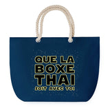 Sac de plage Bleu anse corde Boxe Thai soit avec toi