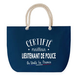 Sac de plage Bleu anse corde Certifié meilleur Lieutenant de Police