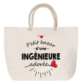 Sac Fête des Mères Mamie Famille Idée Cadeau anniversaire Noël Travail Boulot Métier Départ Retraite Collègue Femme cabas shopping plage