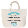 Sac Fête des Mères Mamie Famille Idée Cadeau anniversaire Noël Travail Boulot Métier Départ Retraite Collègue Femme cabas shopping plage