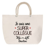 Sac Fête des Mères Mamie Famille Idée Cadeau anniversaire Noël Travail Boulot Métier Départ Retraite Collègue Femme cabas shopping plage