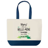 Sac de shopping bleu Merci Belle-Mère Inoubliable Femme