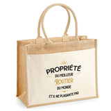 Sac Fête des Pères Papi Famille Idée Cadeau anniversaire Noël Travail Boulot Métier Départ Retraite Collègue Homme cabas shopping plage