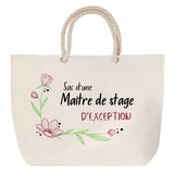 Sac Fête des Mères Mamie Famille Idée Cadeau anniversaire Noël Travail Boulot Métier Départ Retraite Collègue Femme cabas shopping plage