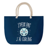 Sac de plage Bleu anse corde J'peux Pas Curling