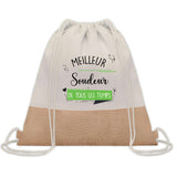 Sac Fête des Pères Papi Papa Cadeau anniversaire Noël Travail Boulot Métier Départ Retraite Collègue Homme cabas shopping plage