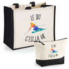 Cabas homme ou femme sac plage ou shopping tote bag pochette trousse Idée cadeau original pour anniversaire Noël travail départ retraite collègue famille fete des mères fetes des pères papa maman mamie papi