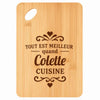 Planche bambou gravée personnalisée femme idée cadeau Fête des Mères apéro 30×20 prénom cuisine plateau fromage anniversaire noel maman mamie