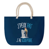 Sac de plage Bleu anse corde J'peux Pas Sculpture
