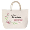 Sac Fête des Mères Mamie Famille Idée Cadeau anniversaire Noël Travail Boulot Métier Départ Retraite Collègue Femme cabas shopping plage