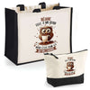 Cabas femme sac plage ou shopping tote bag pochette trousse Idée cadeau original pour anniversaire Noël travail départ retraite collègue famille fete des mères maman mamie