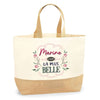 Sac Jute Fête des Mères Fêtes des Pères Mamie Papi Famille Idée Cadeau anniversaire Noël Travail Boulot Métier Départ Retraite Collègue Femme Homme