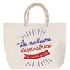 Sac Fête des Mères Mamie Famille Idée Cadeau anniversaire Noël Travail Boulot Métier Départ Retraite Collègue Femme cabas shopping plage