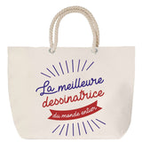 Sac Fête des Mères Mamie Famille Idée Cadeau anniversaire Noël Travail Boulot Métier Départ Retraite Collègue Femme cabas shopping plage