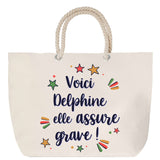 Sac Fête des Mères Mamie Famille Idée Cadeau anniversaire Noël Travail Boulot Métier Départ Retraite Collègue Femme cabas shopping plage