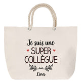 Sac Fête des Mères Mamie Famille Idée Cadeau anniversaire Noël Travail Boulot Métier Départ Retraite Collègue Femme cabas shopping plage