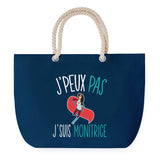 Sac de plage Bleu anse corde J'peux Pas Monitrice
